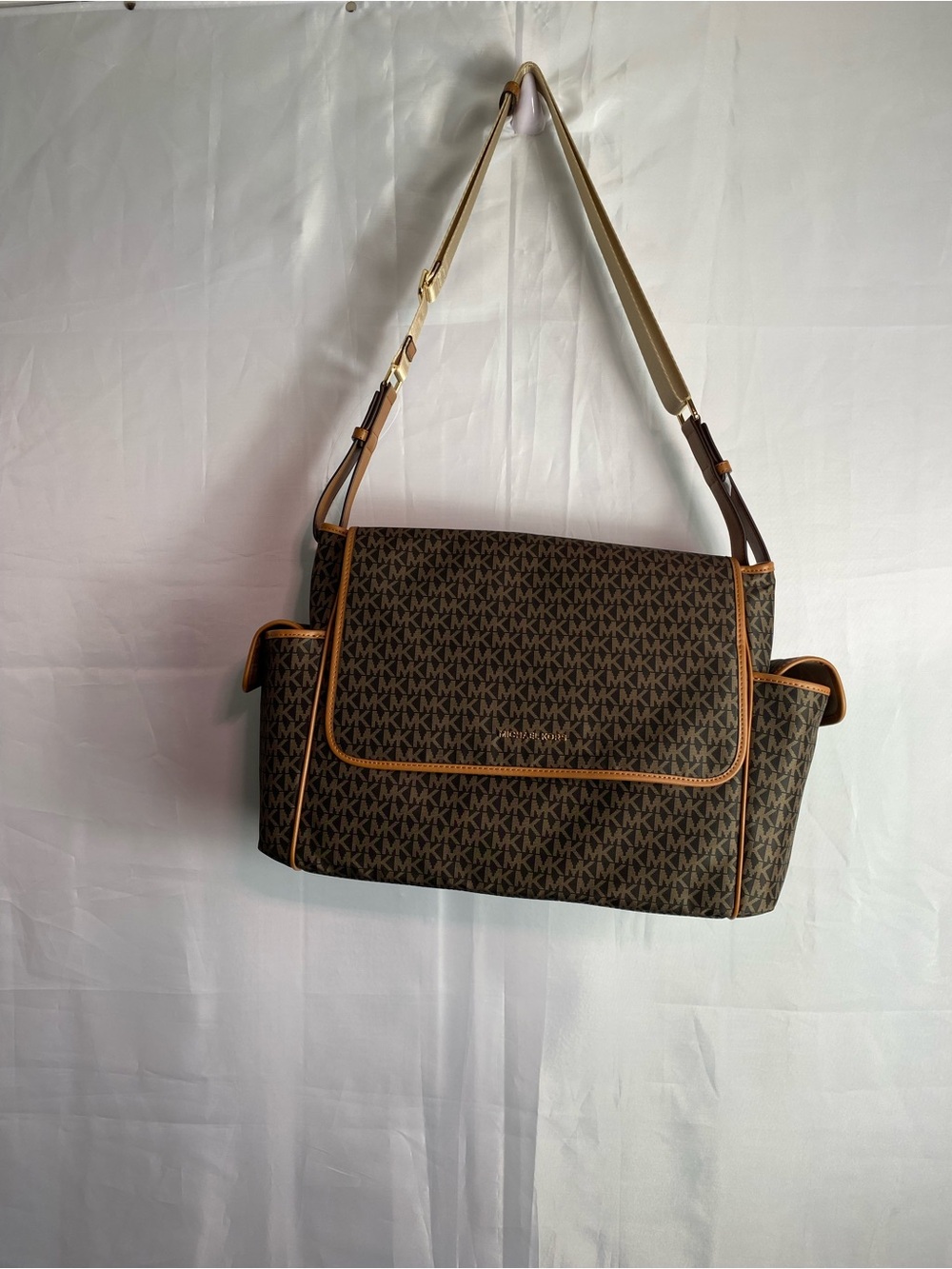 Michael Kors Brown Logo Diaper messenger bag